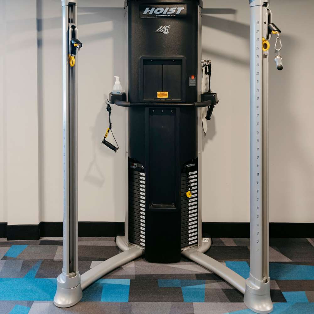 Strength training equipment at Morada in Crystal, Minnesota