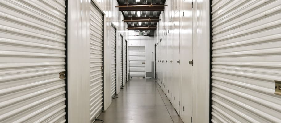 Indoor storage units at A-1 Self Storage in Glendale, California