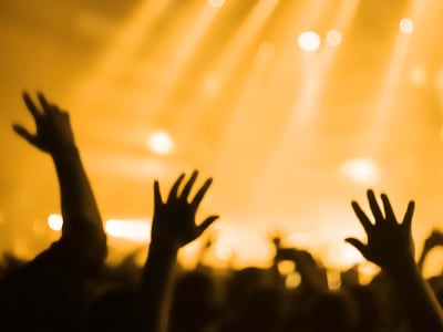 Residents enjoying a concert near Anatole at the Pines in Conroe, Texas
