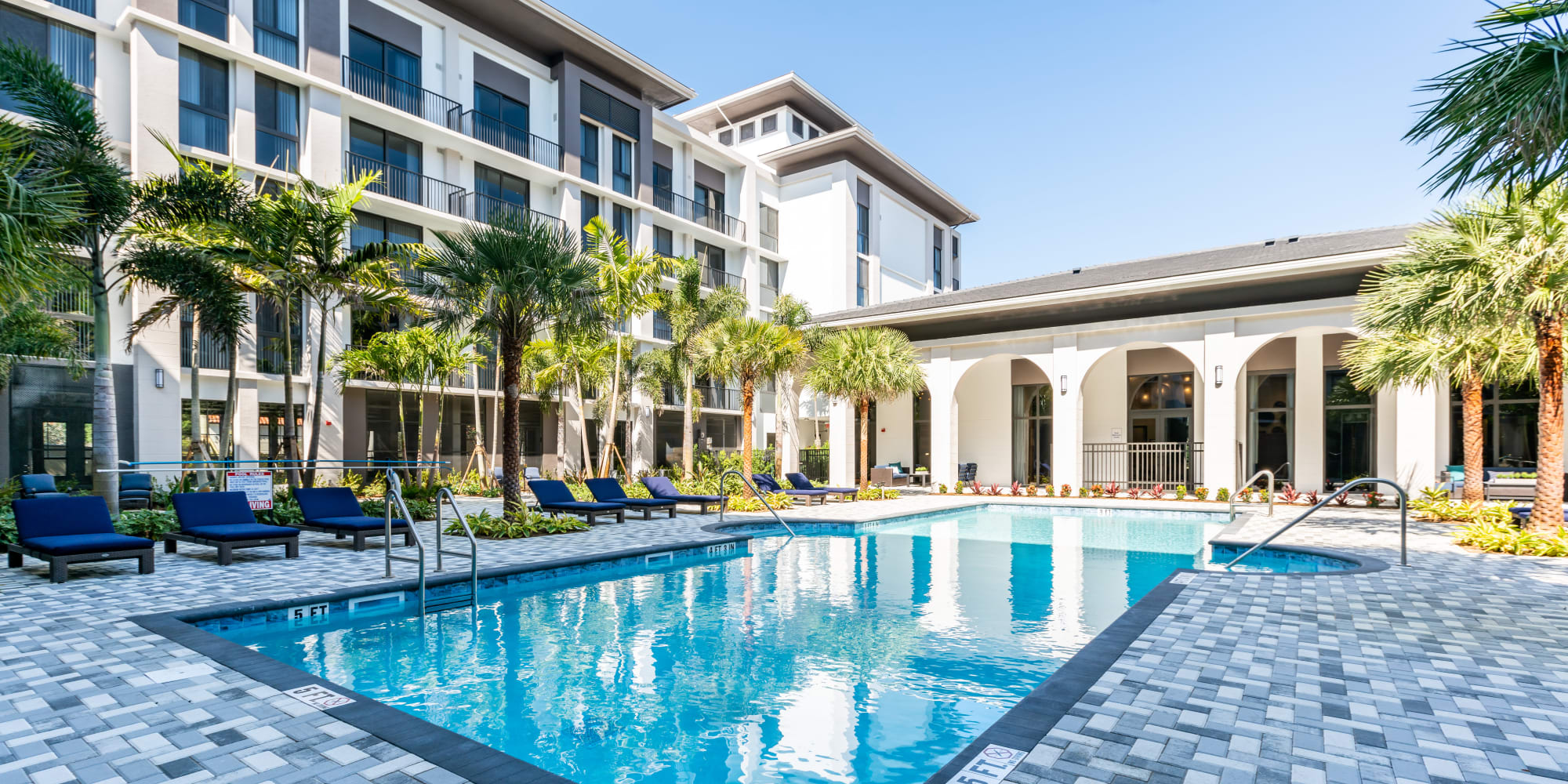 Resort Style Swimming Pool at at Solera at City Centre in Palm Beach Gardens, Florida