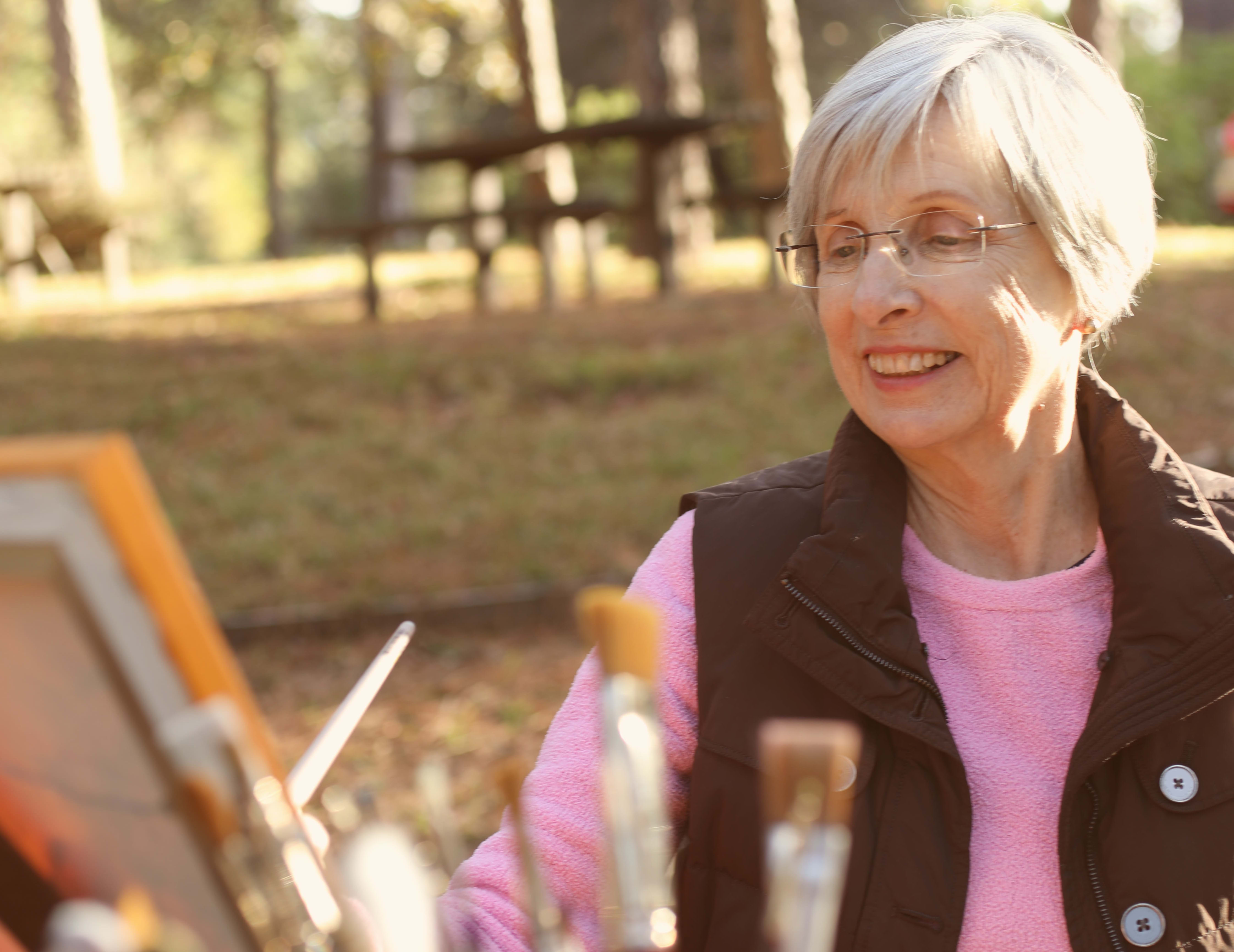 Seniors painting at The Charleston at Cedar Hills in Cedar Hills, Utah