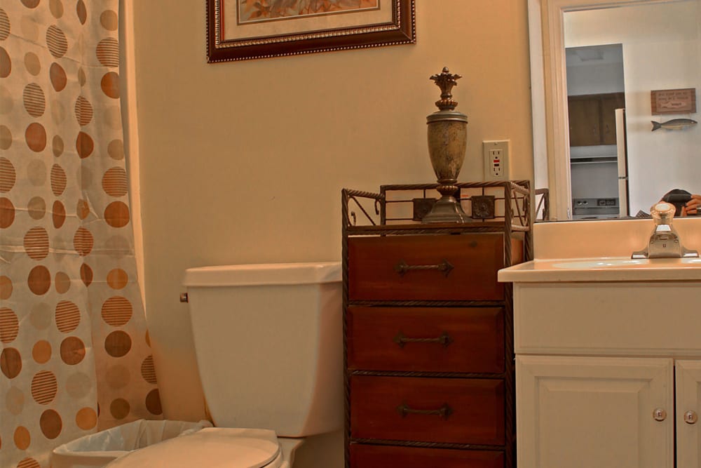 Model bathroom at RoseHill Apartments in Columbus, Georgia