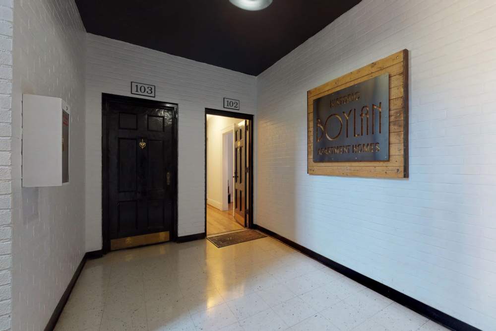 Entrance of an apartment at Historic Boylan Apartments in Raleigh, North Carolina