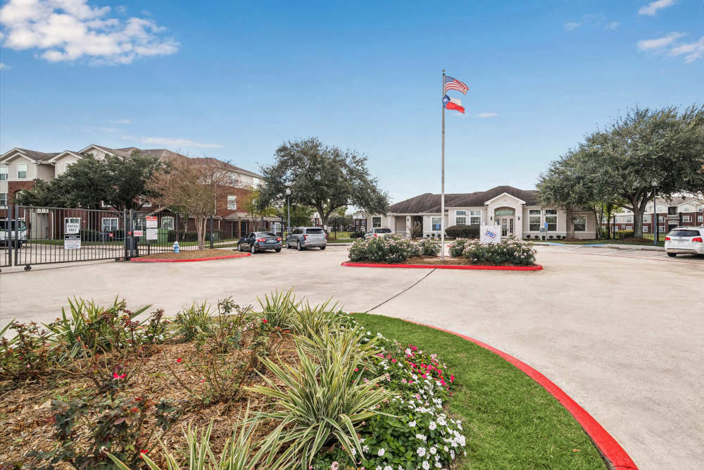 Community entrance at Kimberly Pointe in Houston, Texas