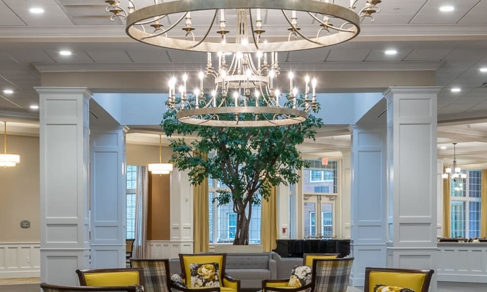Chandelier in the main hall at Randall Residence of Centerville in Centerville, Ohio
