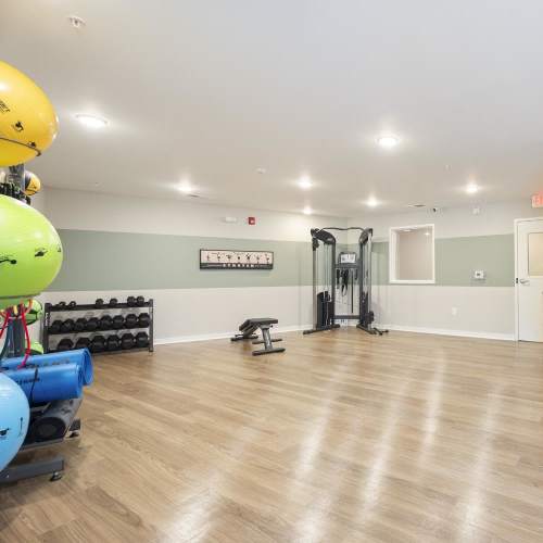 Fitness center at Lambert Landing I in Chester, Virginia