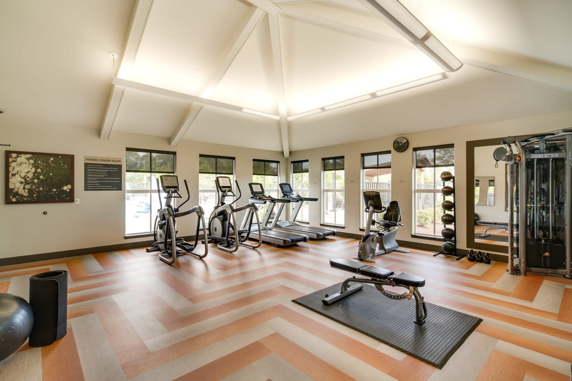 24-hour fitness center at Terrene at the Grove in Wilsonville, Oregon