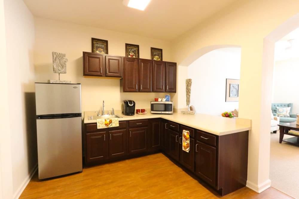 Fully equipped kitchen at Harmony on the Peninsula in Yorktown, Virginia