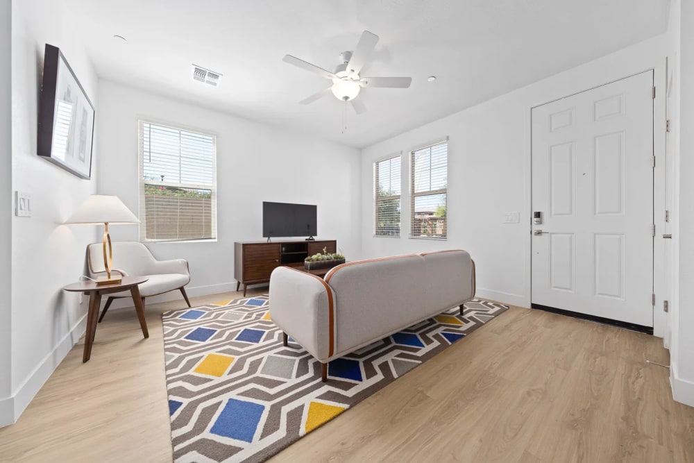 Well-furnished living area at Sierra Verde in Surprise, Arizona