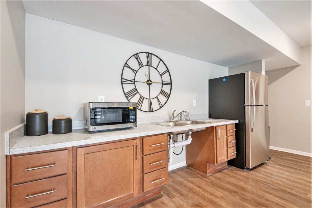 Community kitchen with oven at Breton Grove I in Grand Rapids. MI