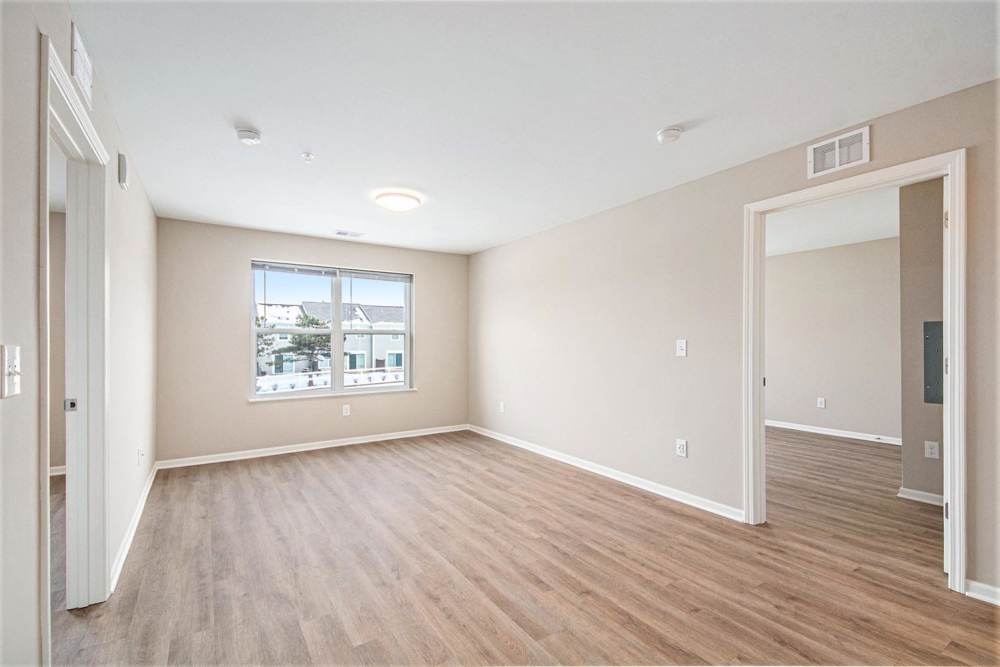 Spacious living room at Breton Grove I in Grand Rapids. MI
