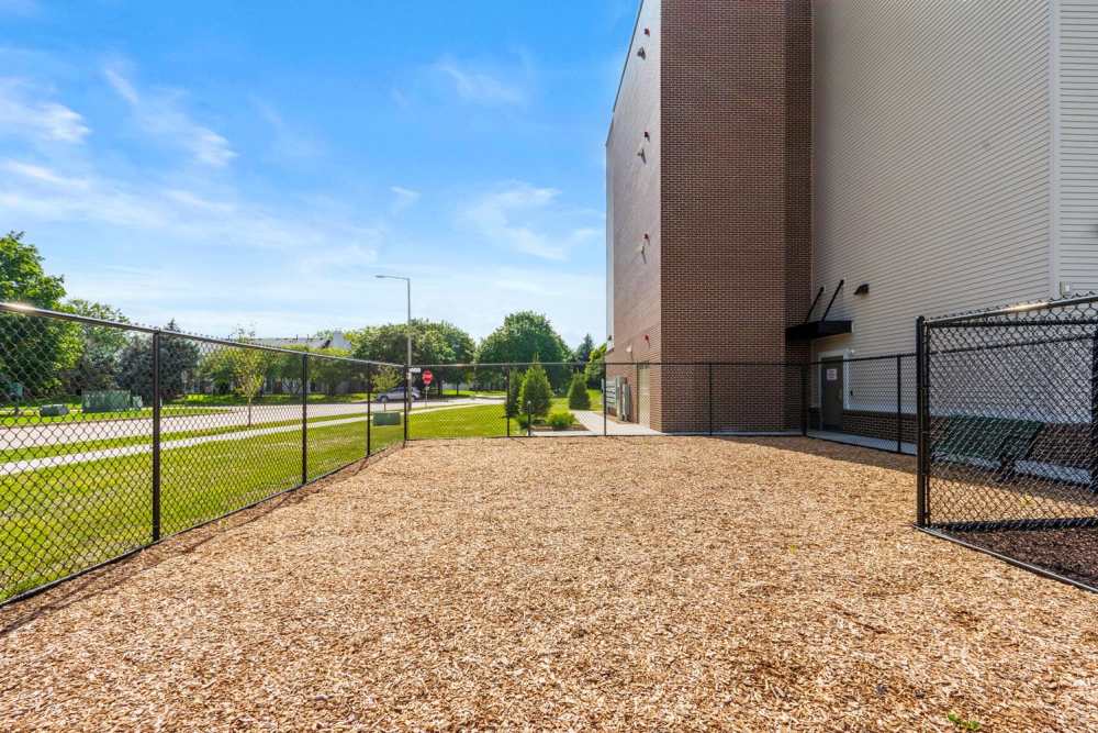 Onsite pet area of apartment community at Deville Manor in Oswego, Illinois