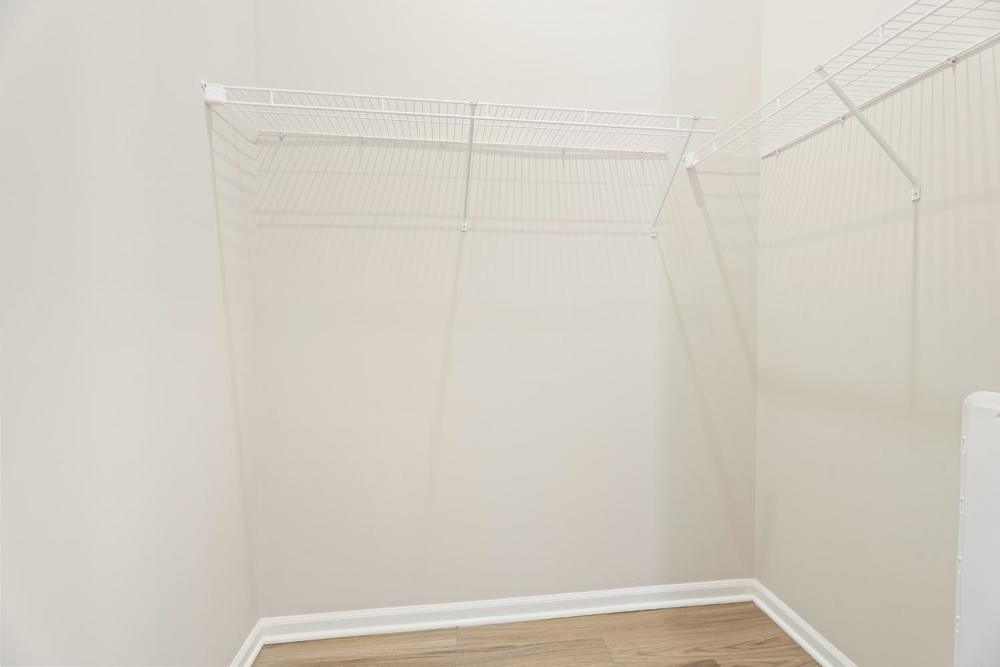 Closets of an apartment at Lambert Landing II in Chester, Virginia