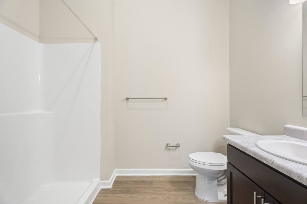Bright bathroom at Lambert Landing II in Chester, Virginia