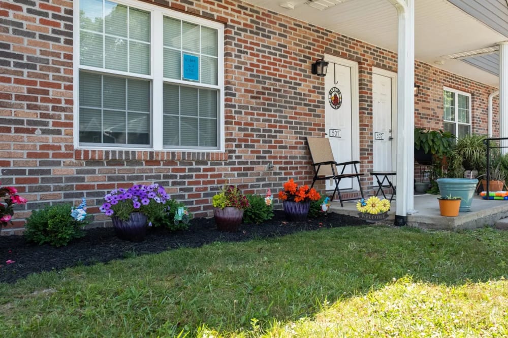 In front of the building is a small garden bed at Josephs Crossing in Summersville. WV