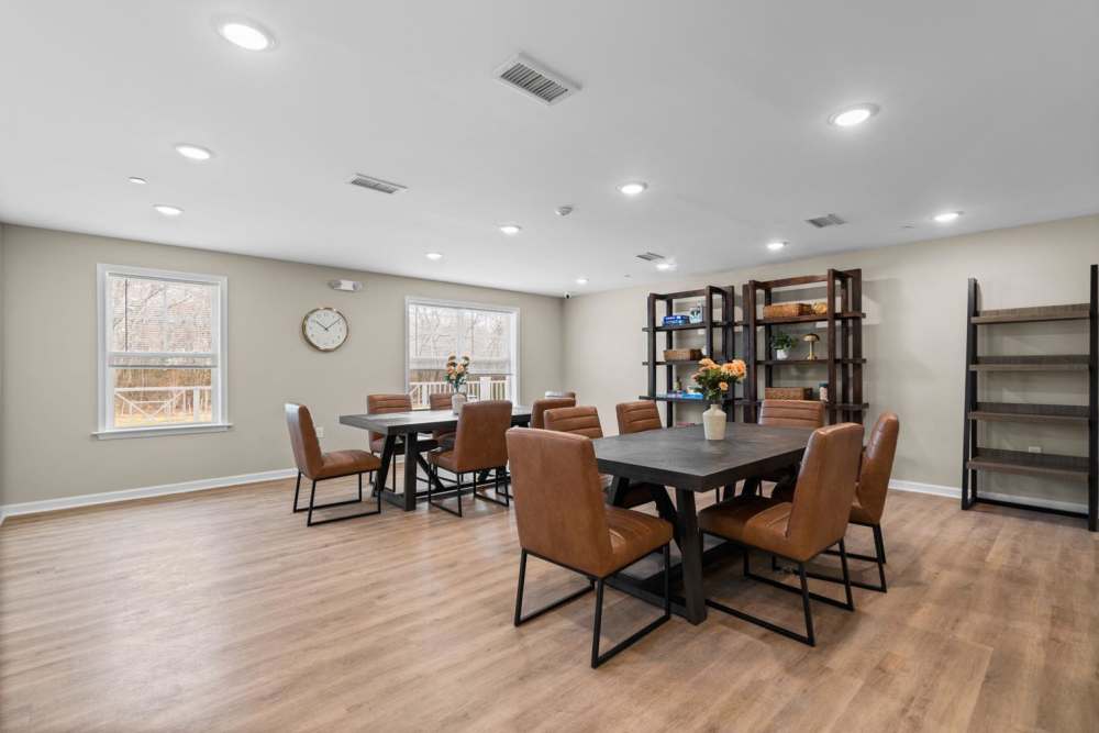 Seating area for residents at Millersview Crossing in Millersville, Maryland