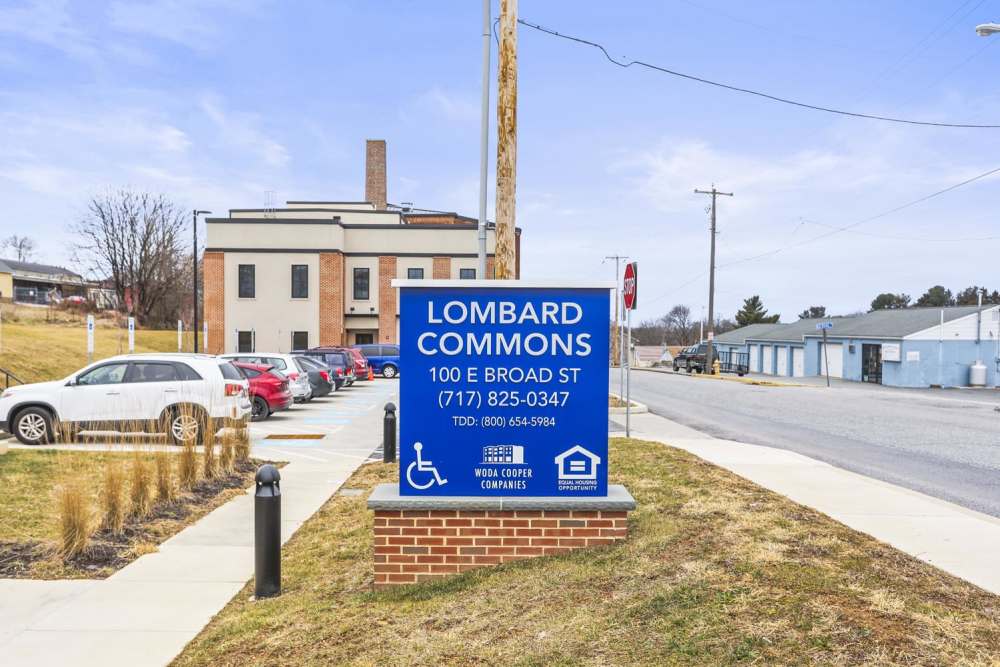 Signage of Lombard Commons in Dallastown, Pennsylvania