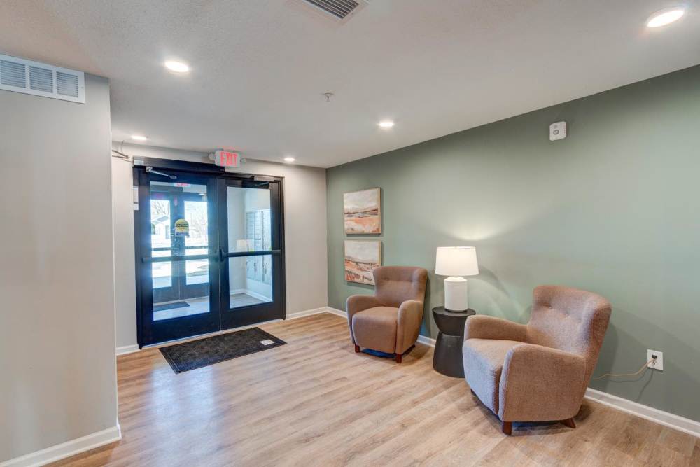 Community room entrance at Stanley Terrace in Plainfield, Indiana