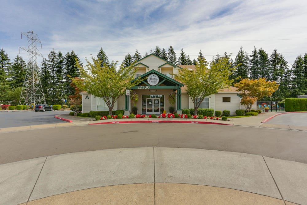 The leasing office at The Landings at Morrison Apartments in Gresham, Oregon
