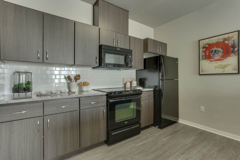 Modern kitchen appliances at Terrene at the Grove in Wilsonville, Oregon