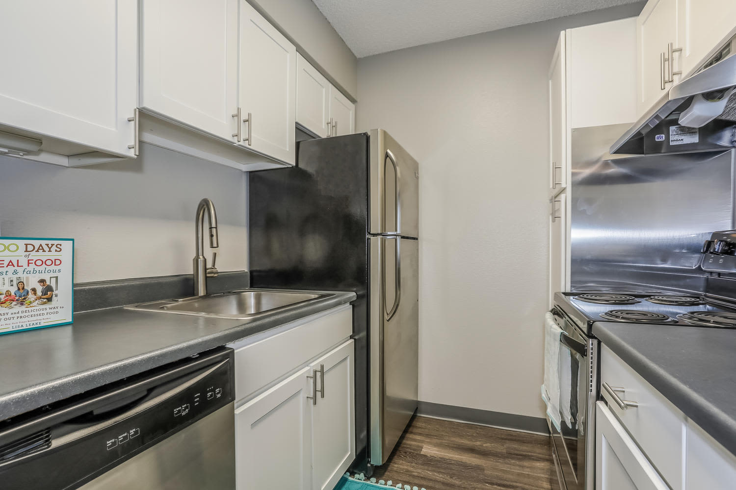Updated kitchen at City Center Station Apartments in Aurora, Colorado