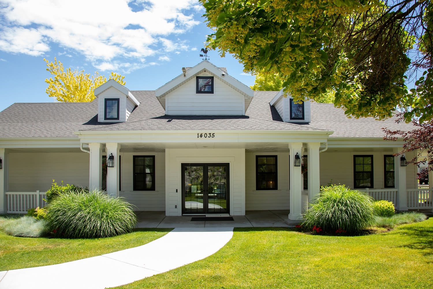 Rendering of leasing offices at The Bluffs Apartments in Bluffdale, Utah