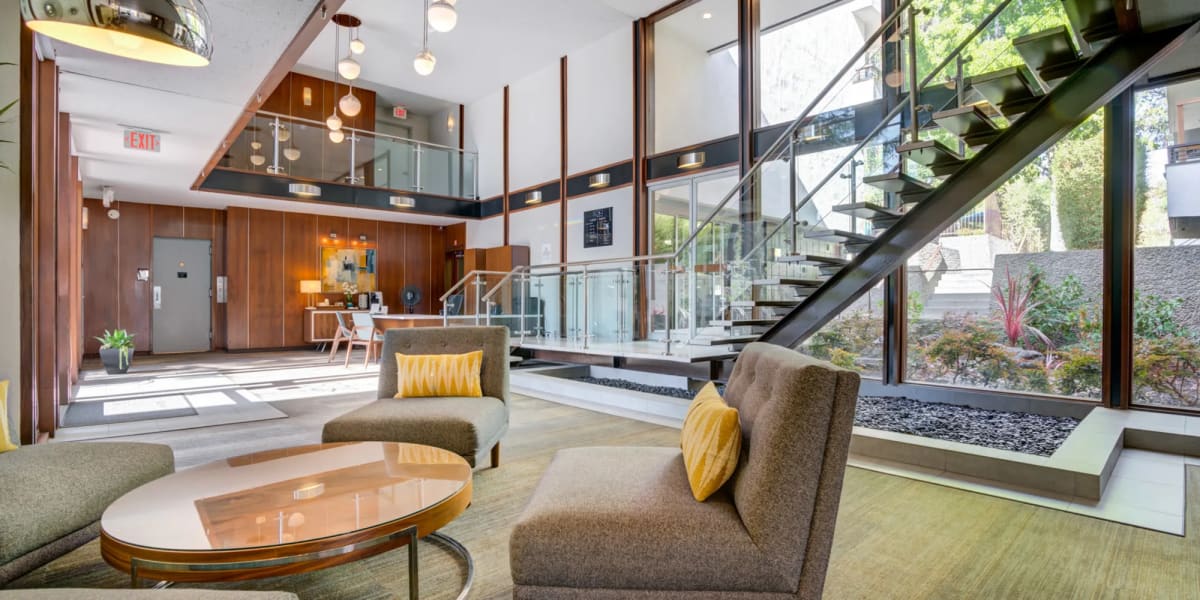 Gorgeous clubhouse with premium interiors at Belmont Glen Residences in Belmont, California