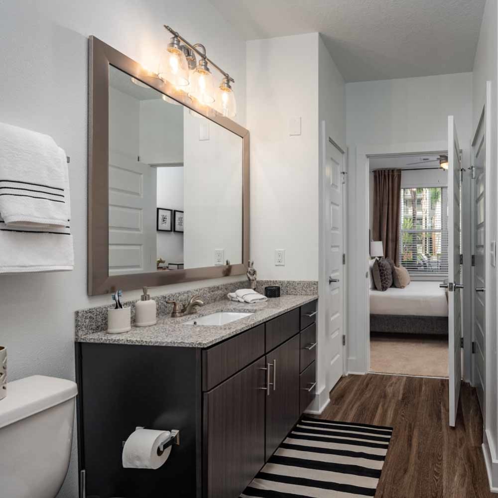 Model bathroom at The Jaxon in Jacksonville, Florida