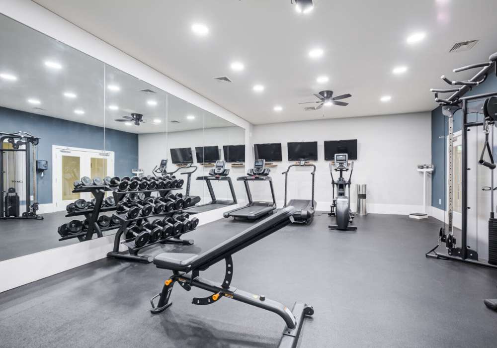 Fitness center at J Harbor Park at North Point in Reston, Virginia