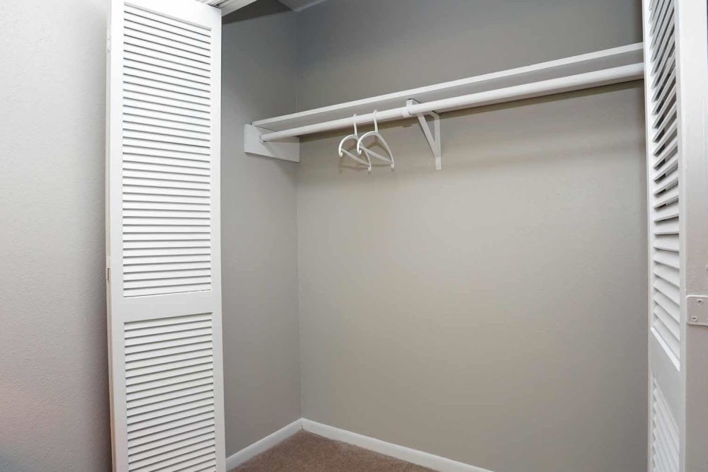 Plenty of room in this airy closet at Brittany Place Apartments in Houston, Texas