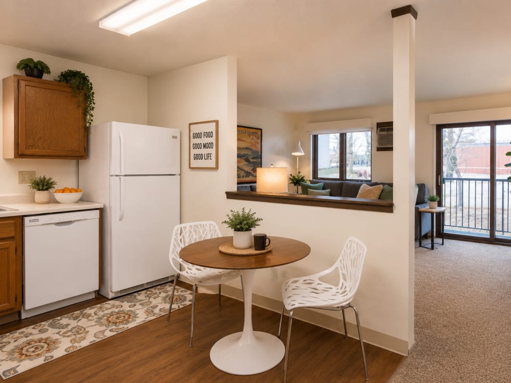 Cozy kitchen at Riverbirch in Ames, Iowa
