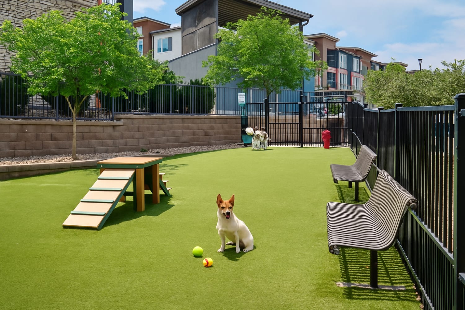 Dog park at Elevate in Englewood, Colorado  
