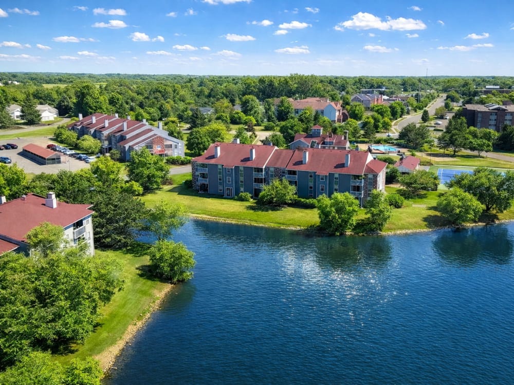 Exterior view of the apartments at Runaway Bay in Lansing, 