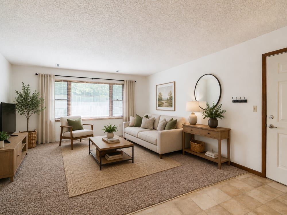 Living rooom with a couch at South View in Ames, Iowa