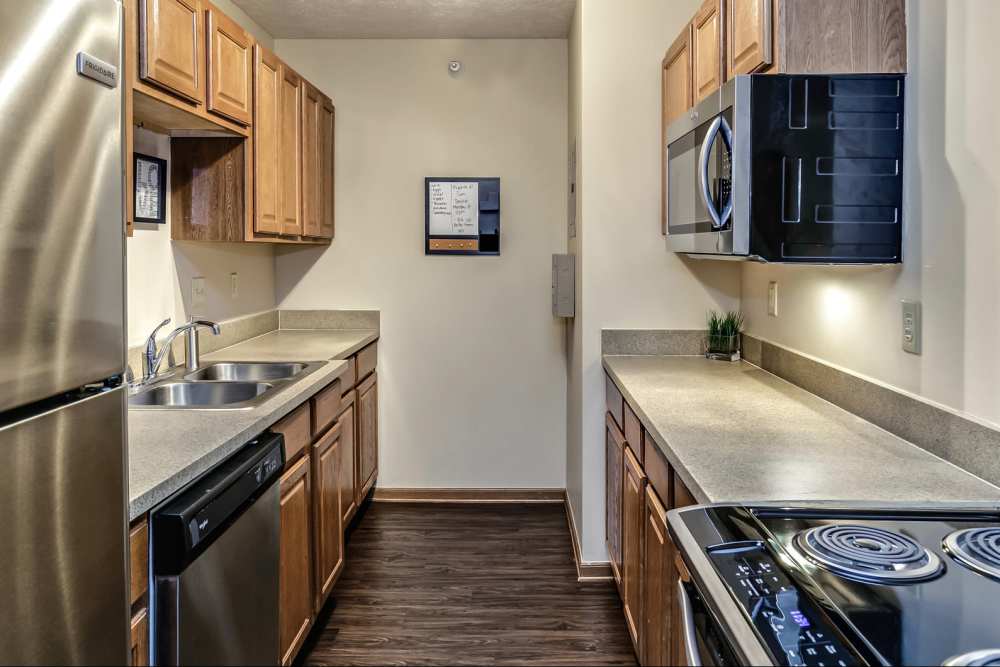 Fully-equipped kitchen at The Falgrove Apartments in Omaha, Nebraska