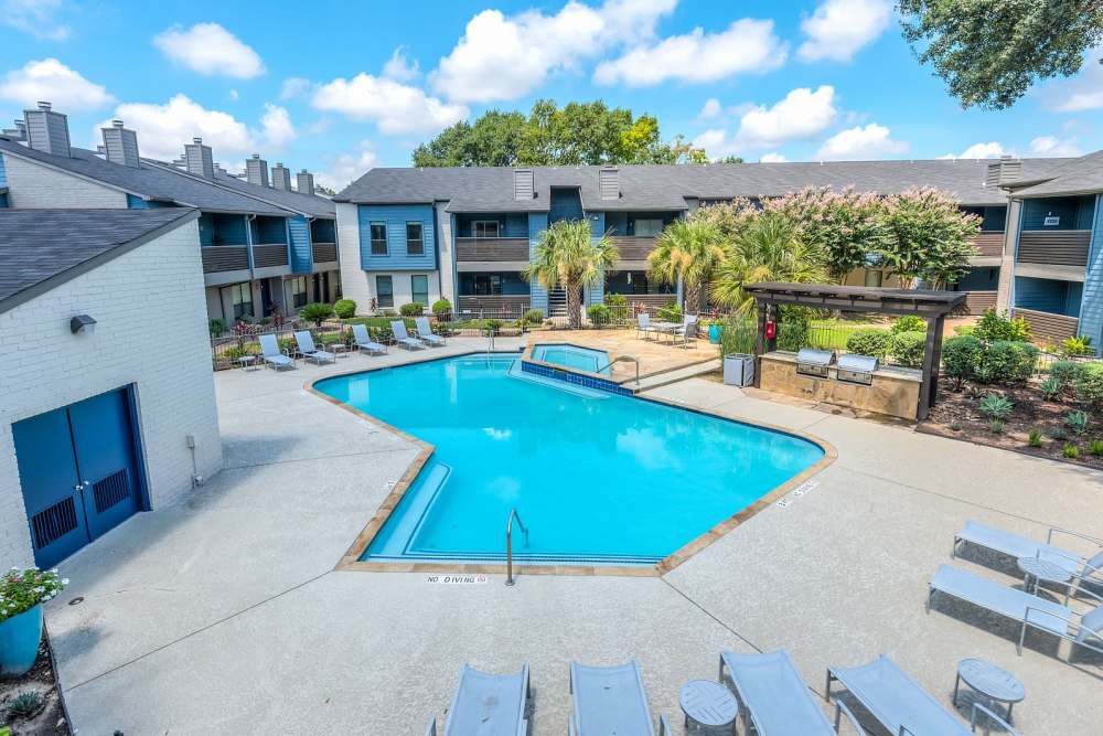 Serene pool at The Brighton in Houston Texas
