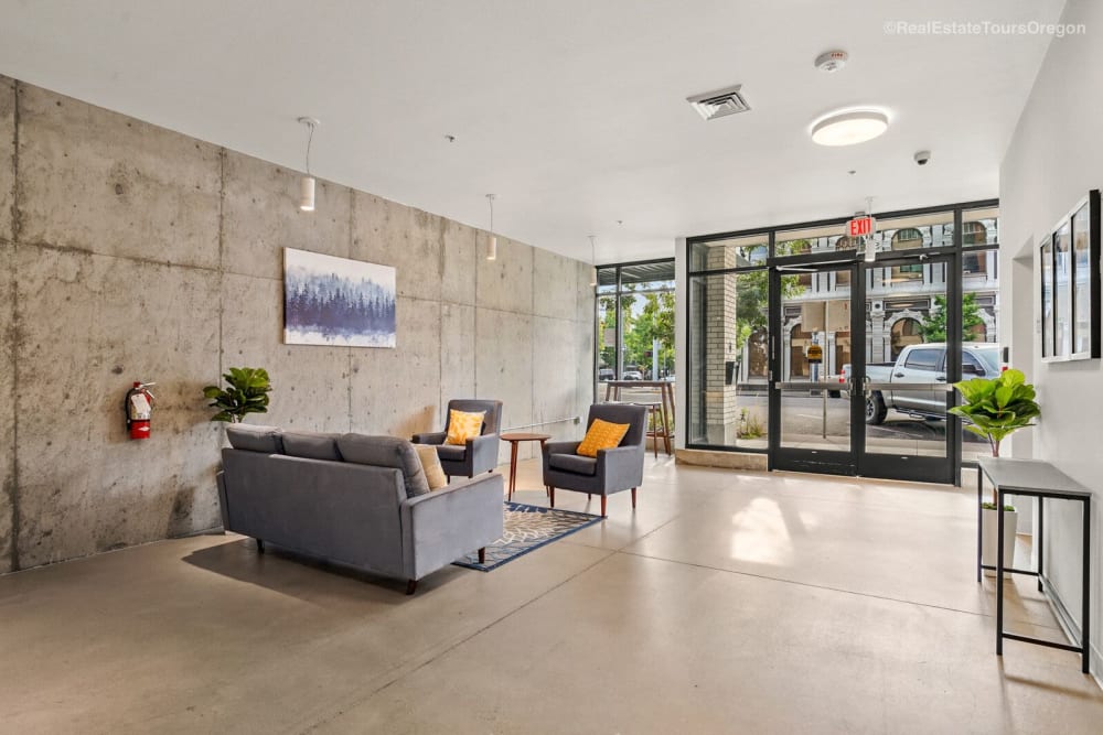 Modern lobby at Koz on State in Salem, Oregon