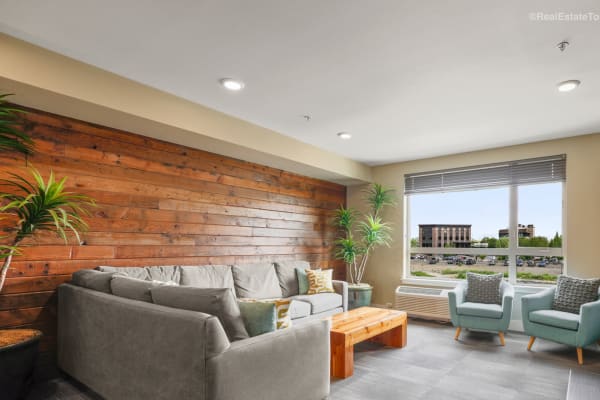 Luxurious clubhouse seating at South Block Apartments in Salem, OR