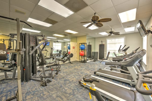 Fully equipped fitness center at Ocean Park of Ponte Vedra in Jacksonville Beach, Florida
