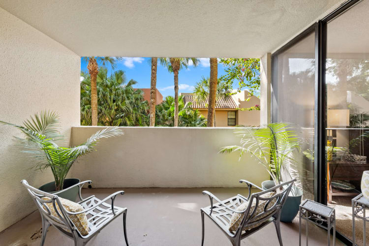 Private balcony at Meadow Walk Apartments in Miami Lakes, Florida