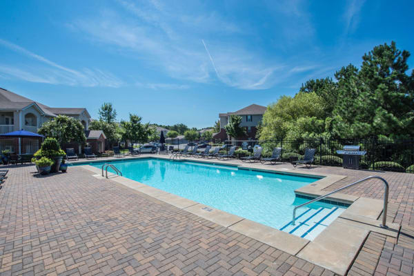Side view of the pool at Villas by the Lake in Jonesboro, Georgia