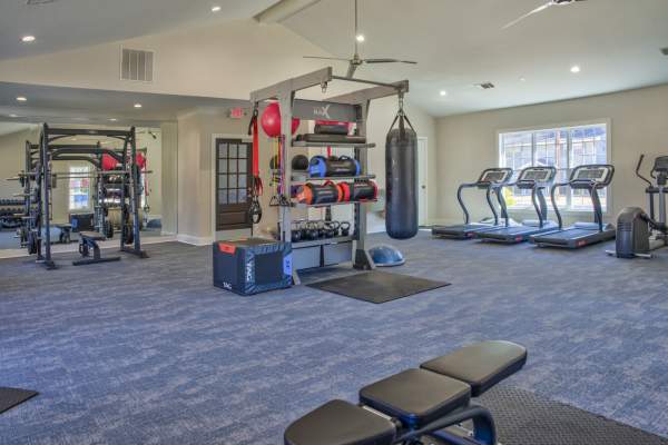 Fitness cener with various equipment at Avonlea Westside in Atlanta, Georgia