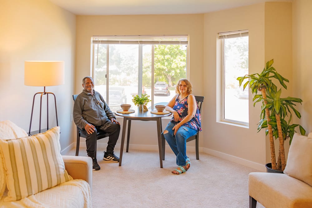 Resident clubhouse with a billiards table and more at Peoples Senior Living in Tacoma, Washington