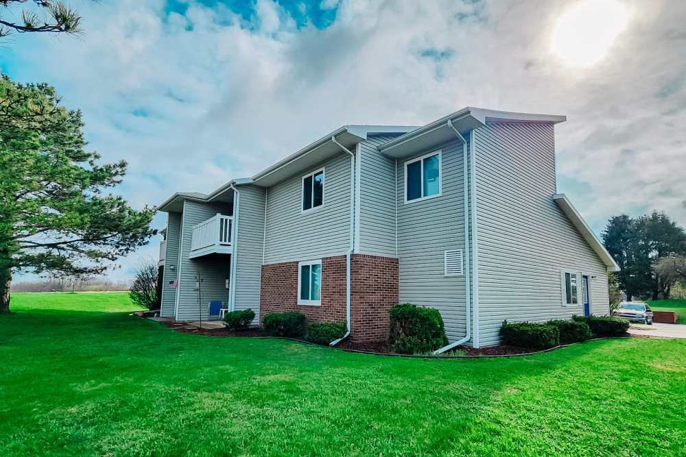 Exterior view of the apartment building at Rivercrest Apartments in Croswell, Michigan