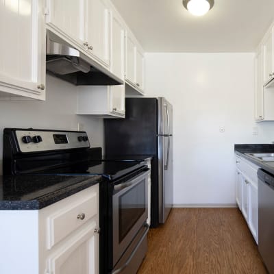 Modern kitchen at Royal Village Apartments in San Diego, California