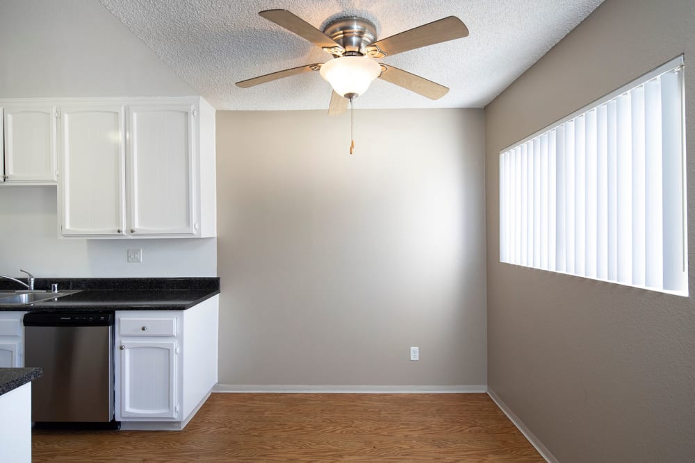 Rendering of the kitchen area at Royal Village Apartments in San Diego, California
