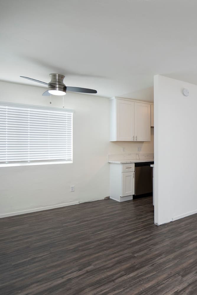 View of newly renovated apartment at Pier View Apartments in Imperial Beach, California