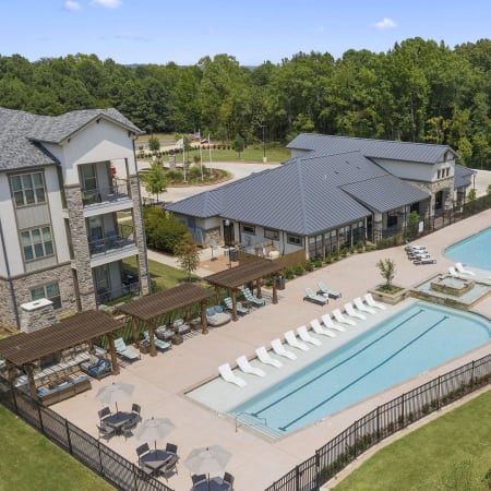 Aerial view of the community at Auberge of Tyler in Tyler, Texas