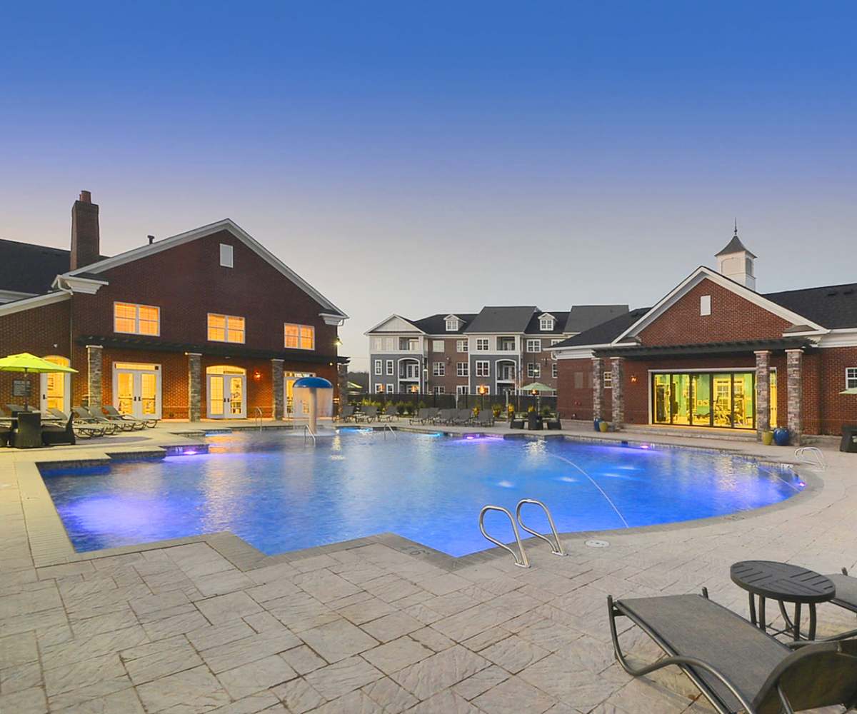 Resort-style swimming pool at Marshall Springs at Gayton West in Glen Allen, Virginia 