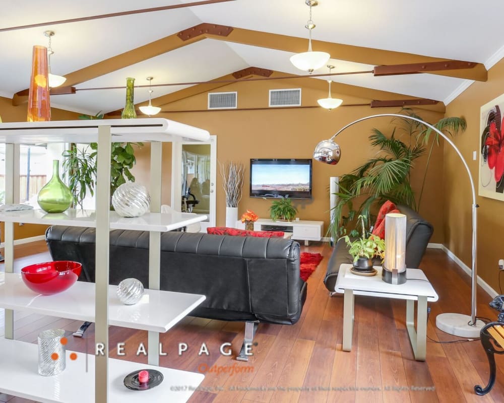 Clubhouse with TV at Washington Townhomes in San Lorenzo, California